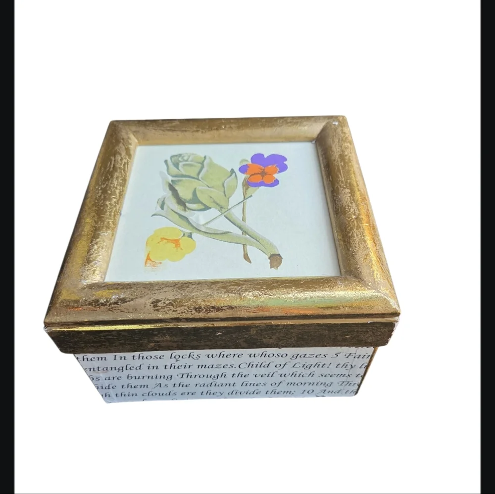 Gold Triple Frame with Floral Art